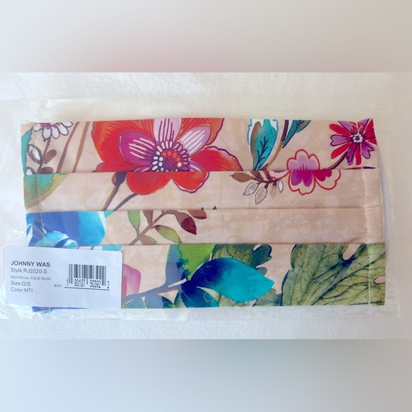 Johnny Was Face Masks New in Sealed Packages O/S Multi Colored Floral set of 2 - Picture 3 of 6